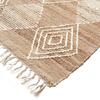 Tapis salon en chanvre avec motifs losanges en laine épaisse naturel 120x170