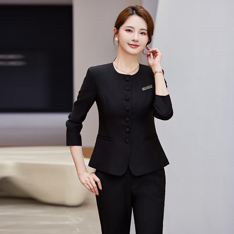 Women s Round Neck Professional Business Suit Set S