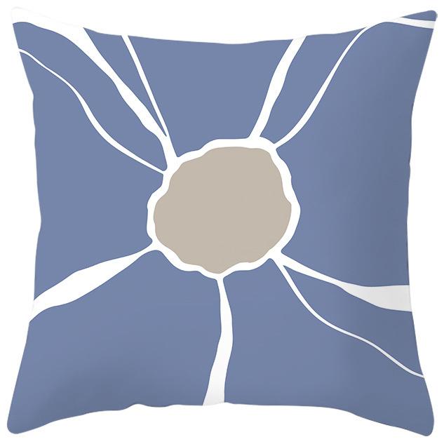 Nordic Blue Purple Abstract Geometric Printing Pattern Cushion Cover Home Living Room Sofa Decoration Square Pillow Pillow Cover