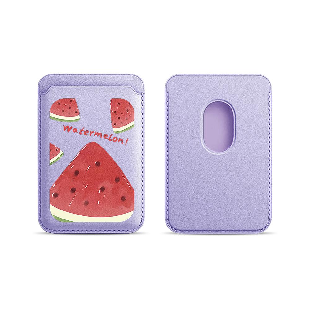 Summer Fruit Watermelon Leather Phone Wallet Case For Magsafe Magnetic Slim Back Pocket Shockproof Durable Stylish Cover