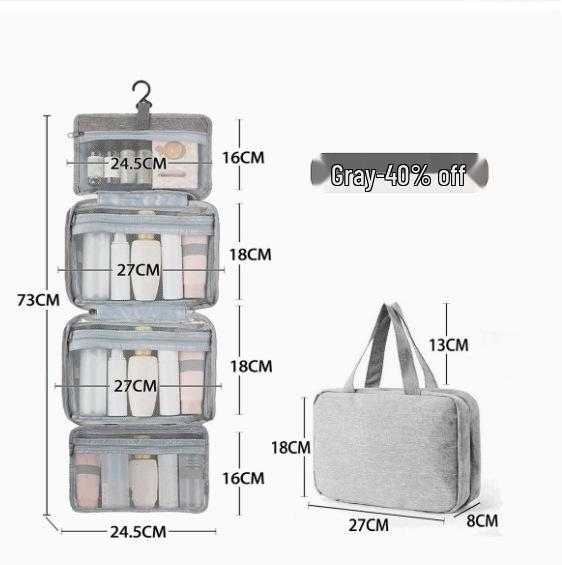 Reisefreundliche Mehrfarbige Hängende Toiletten- und Kosmetiktasche mit Nass- und Trockenfächern