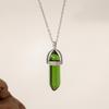 Hexagonal Prism Crystal Silver Necklace with Stainless Steel Chain