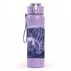1PC Blue Tiger Dark Pattern Art 750ml Color Plastic Sports Water Bottle Leakproof Flip Straw Lid Suitable for Sports Office Home Use