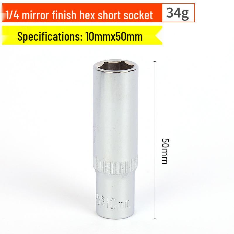 1/4" Chrom-Vanadium-Stahl Sechskant-Steckschlüsselsatz mit verlängertem Schlüssel und Sechskantkopf