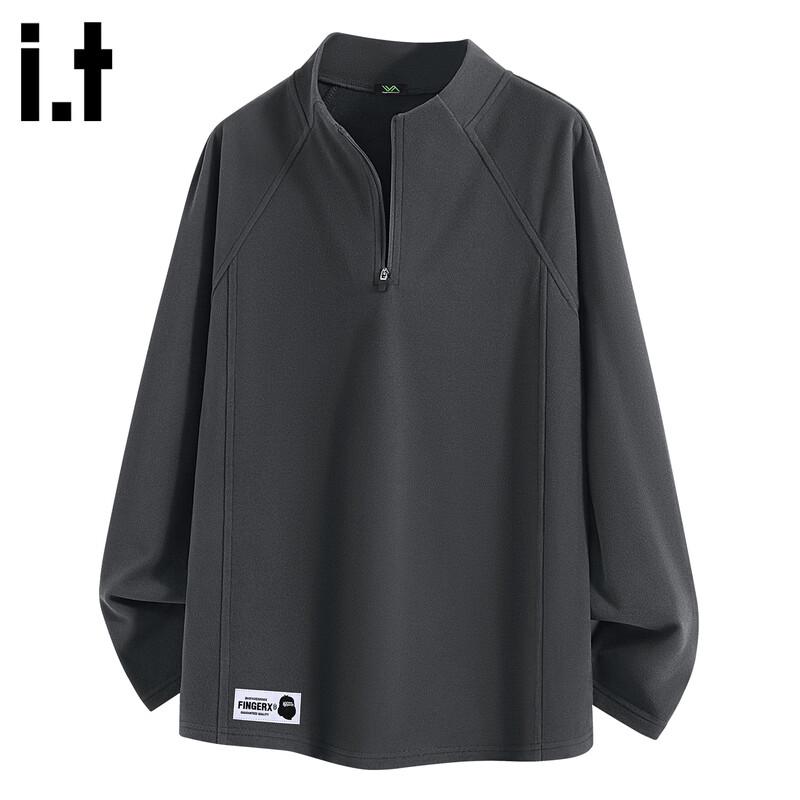 Fingercroxxit Unisex Thermal Fleece Half-Zip Long Sleeve T-Shirt
