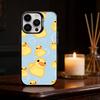 Yellow Duck Cute Phone Case For iPhone 17,16,15,14,13,12,11,Pro Max,Plus Candy Silver Cover