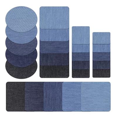 25 Adet Denim İşlemeli Yama Oval Dikdörtgen Ütüyle Yapışan Denim Tamir Yamaları Ceketler Gömlekler için