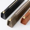 Slip-On PB Zipper Pen Case, Mini, Navy (IPV-4501), Genuine Italian Leather, Holds 1-2 Fountain Pens