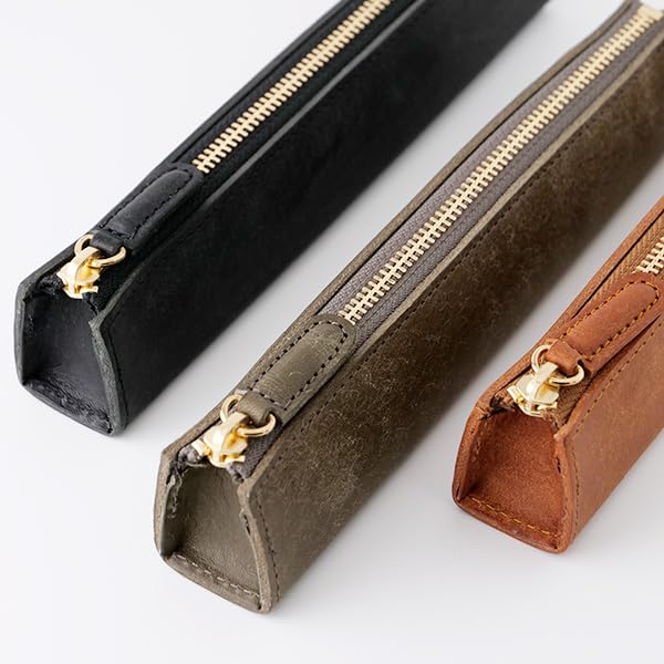 Slip-On PB Zipper Pen Case, Mini, Navy (IPV-4501), Genuine Italian Leather, Holds 1-2 Fountain Pens