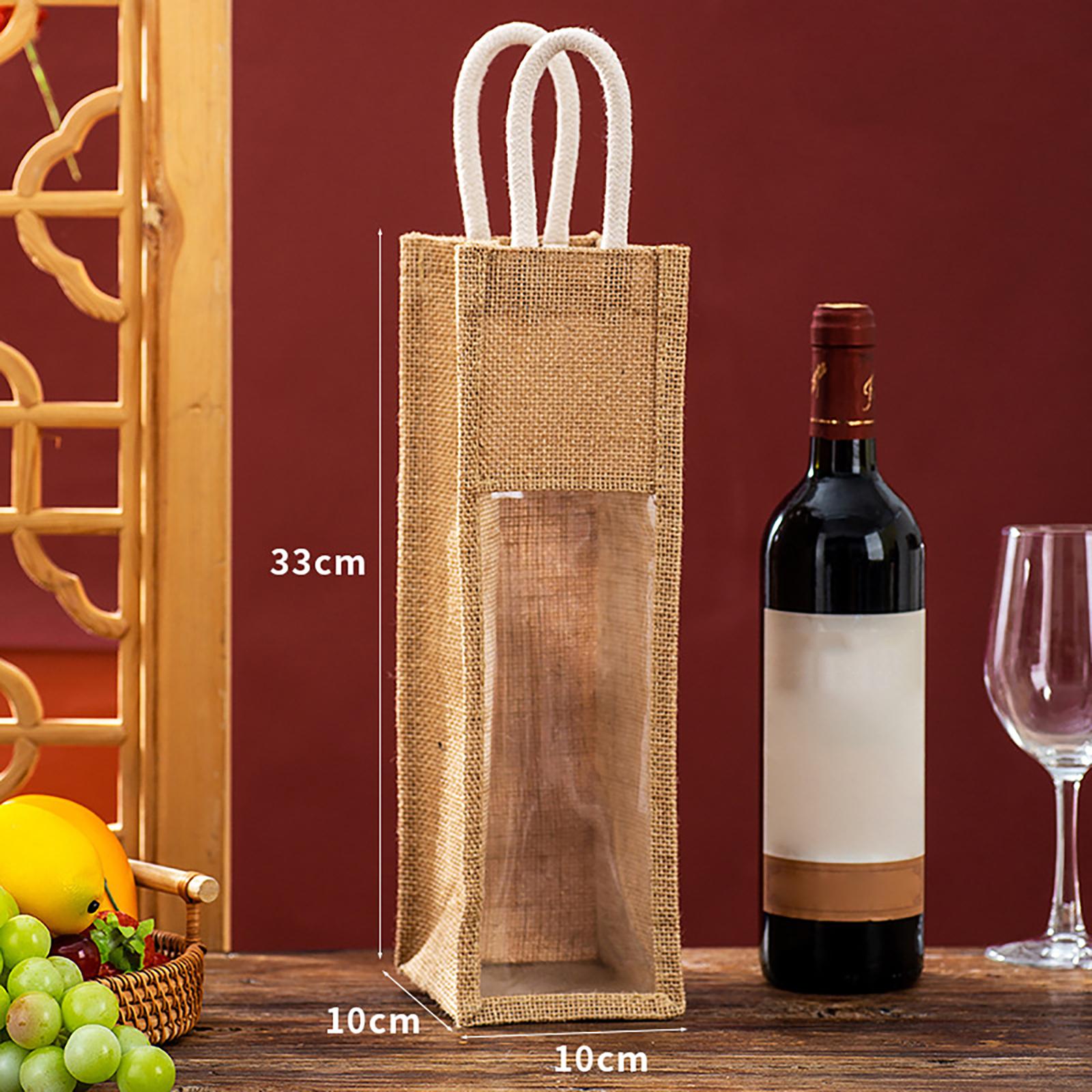 Красное вино Сумка Подарочная коробка для вина с окном и ручкой Одинарная/ Двойная бутылка Упаковочные пакеты для шампанского Свадебные комплименты для гостей A4