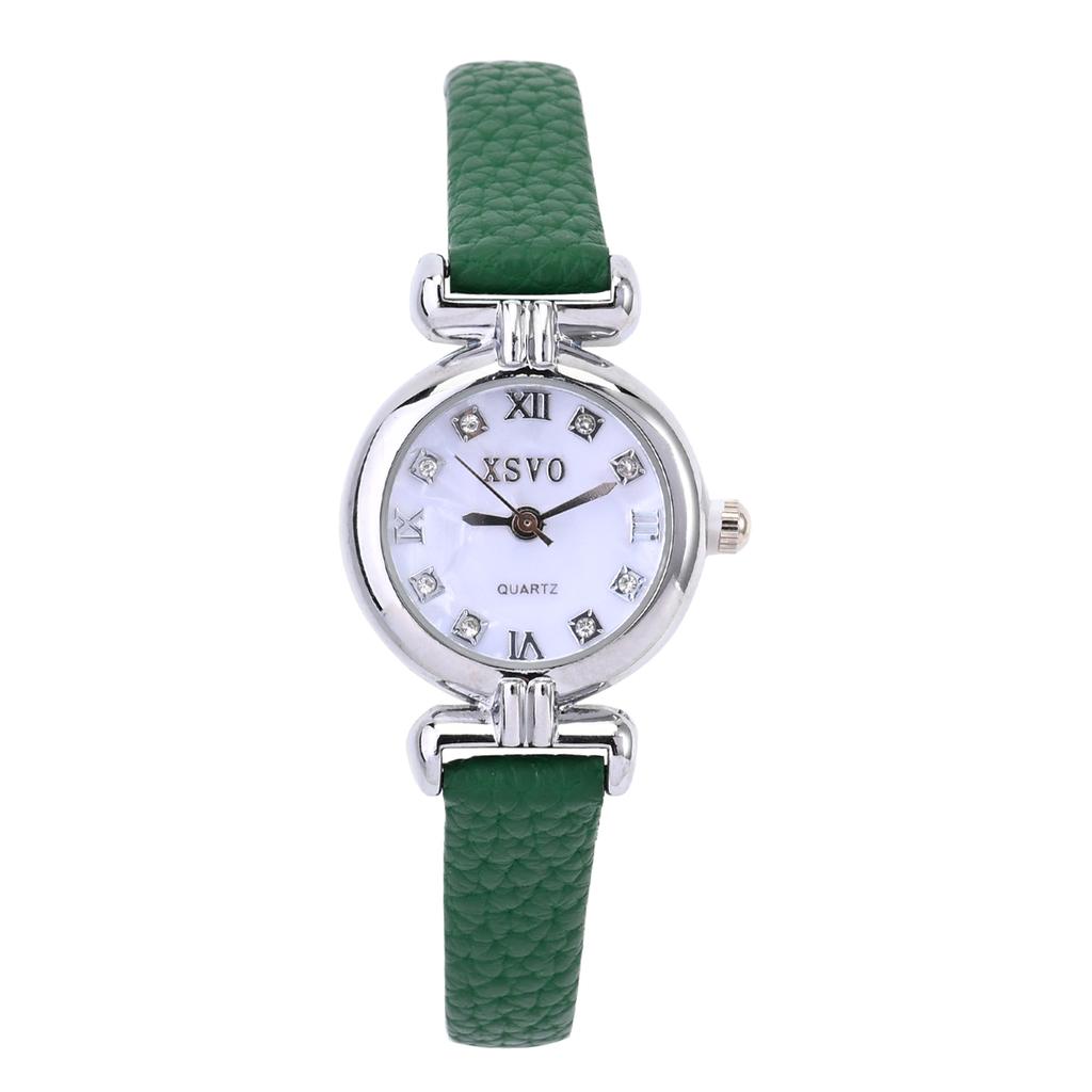 Fashion Light Luxury Leather Strap Alloy Case Quartz Watch for Women, Suitable for Everyday Wear, Christmas Gift