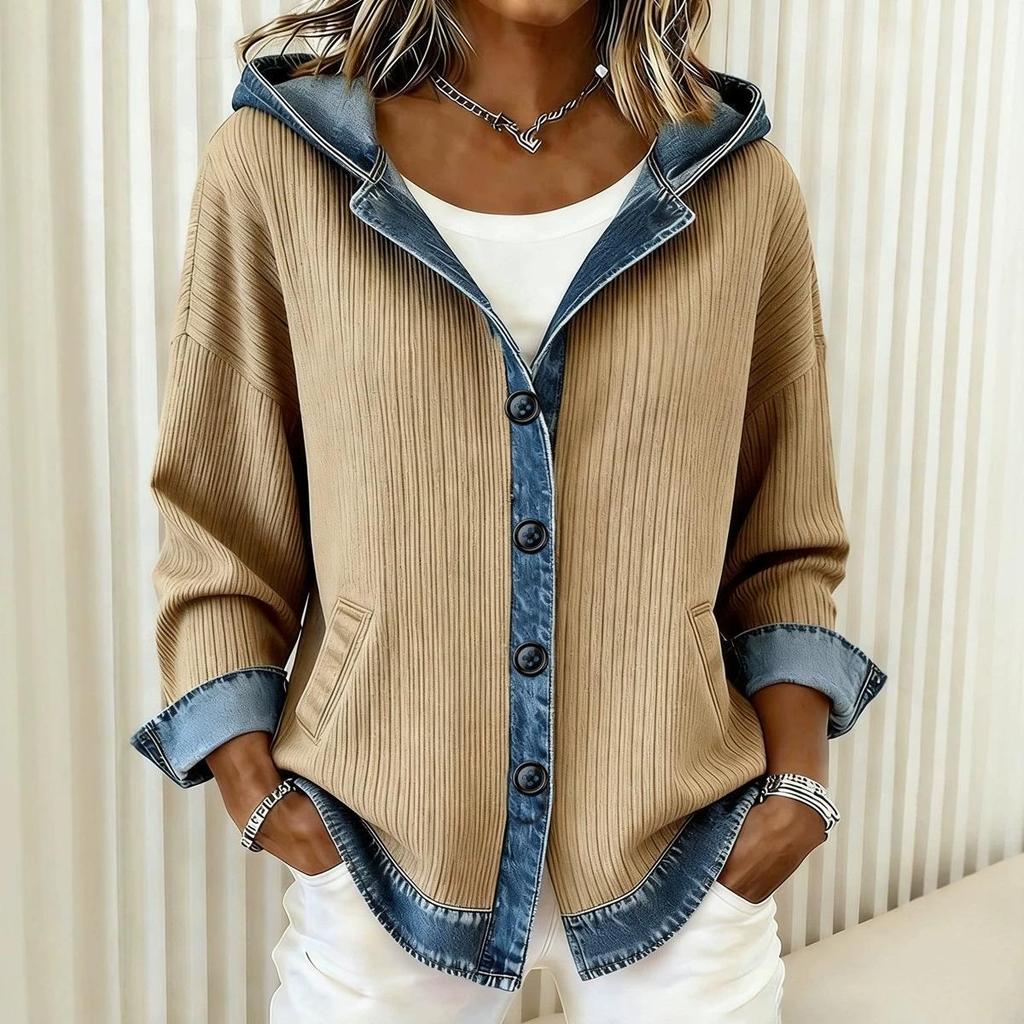 3D Digital Print Women's Hooded Cardigan Sweater - European Size, Autumn/Winter 2026 Collection