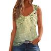 Womens Tank Top V Neck Basic Printed Casual Flowy Sleeveless Deep Side Cut Tops For Women