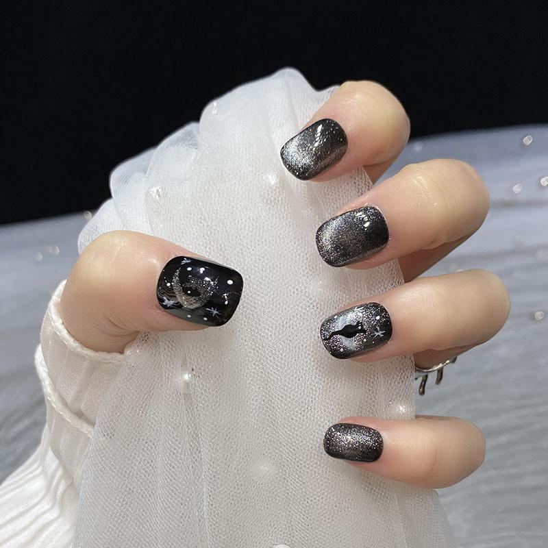 

Stickers Nail Advanced With Black Cat Eyes Cat Starry Sky And Brightly Shining L