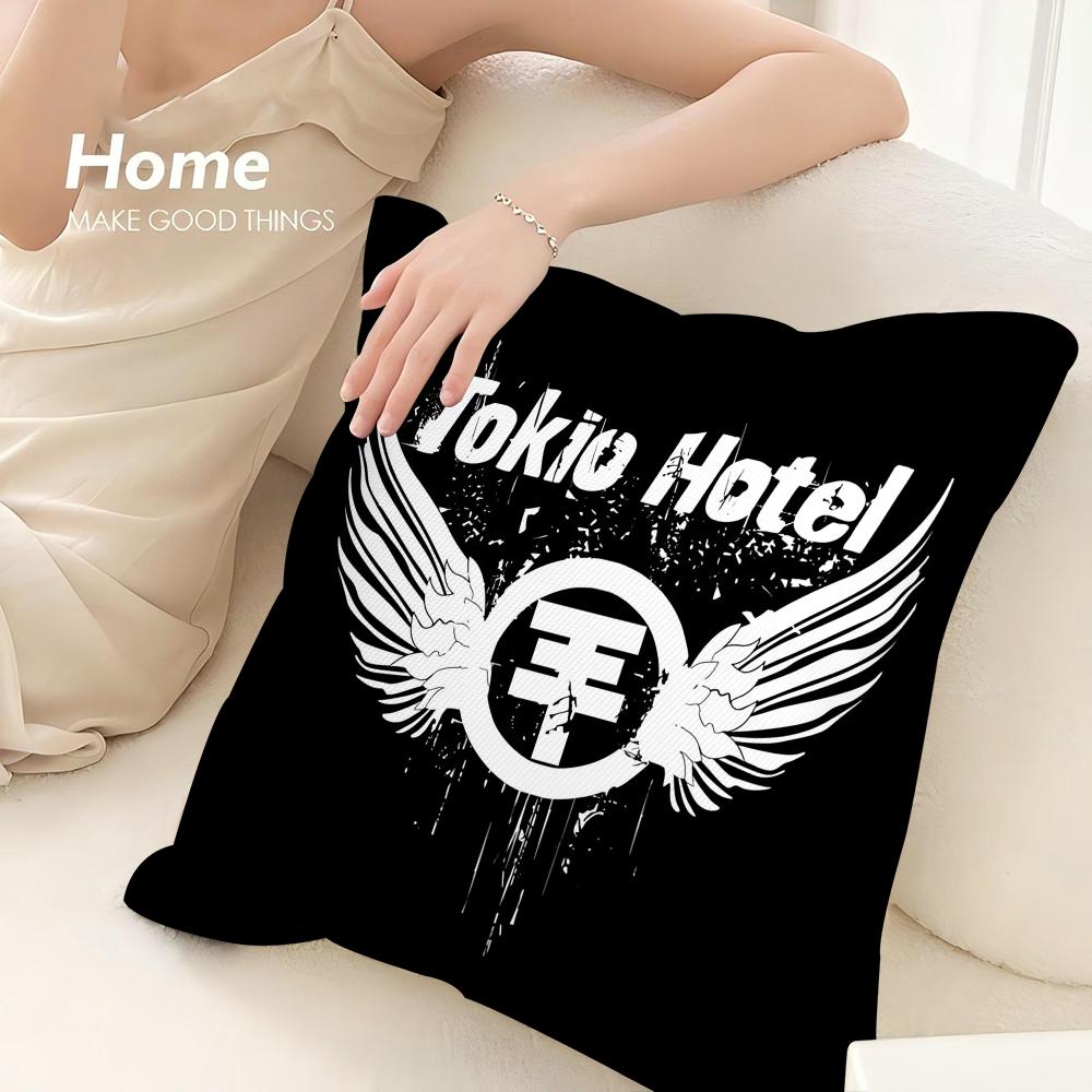 T-Tokio H-Hotel Band Pillow Case Sofa Decorative Home Double-sided Print Plush Square Throw Pillow Covers Cushion Decor Cover