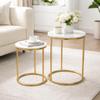 Conjunto de 2 Mesas EPL Mármore Dourado
