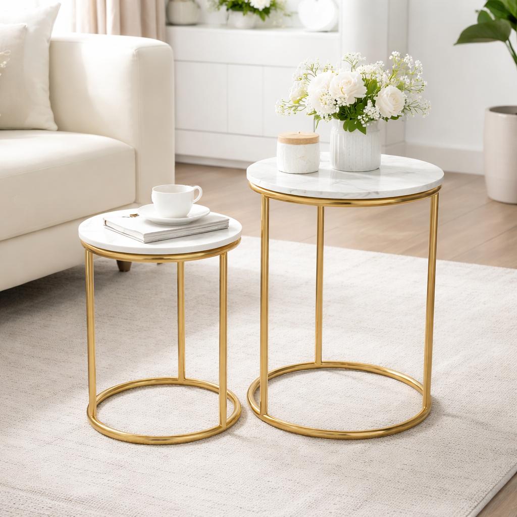 Gold EPL Marble Table Set of 2