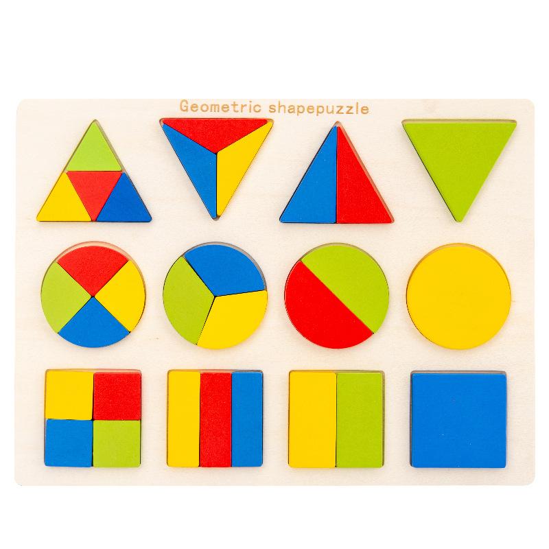 Formerkennung Zuordnungsspielzeug 1-2-3 Jahre Baby Früherziehung Geometrie Aliquote Tafel Kinder Holzpuzzle