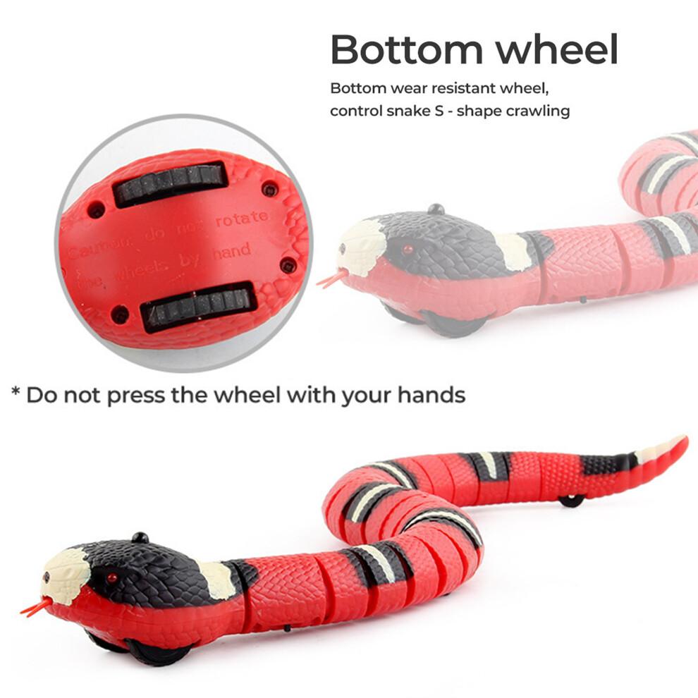 Realistic Snake Toy USB Charging Smart Sensing Obstacle Avoidance Glowing Eyes Interactive Toys For Cats Flexible Moving Body Remote Control Prank