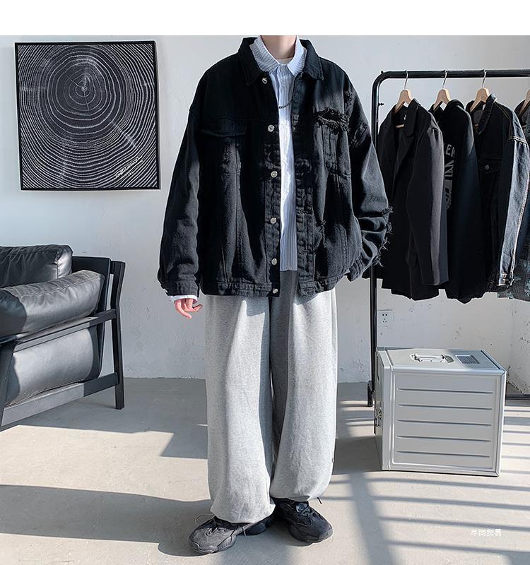 2021 Men's Korean Style Denim Jacket - Trendy, Loose, Versatile, Street Punk Fashion.