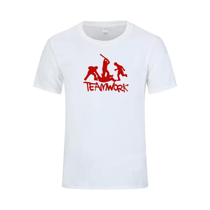 Teamwork Group Fights Funny Print T Shirt Unisex Summer Fashion Short Sleev Tshirts Humor Birthday Gift Tees Top Unisex Fashion