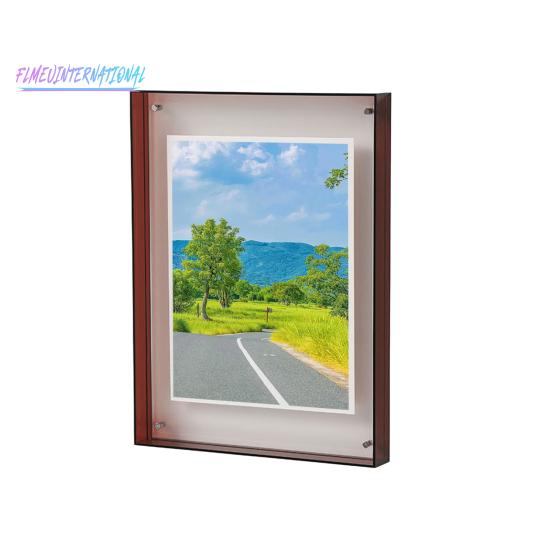 Photo Frame Vibrant Floating Acrylic Picture Frame - Desk Wall Art Frame for Gallery Home Office Decoration