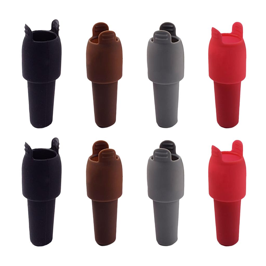 Pack of 8 Double Seal Silicone Wine Bottle Stoppers Feature Easy Pull Handle Wine Corks for Secure Preservations