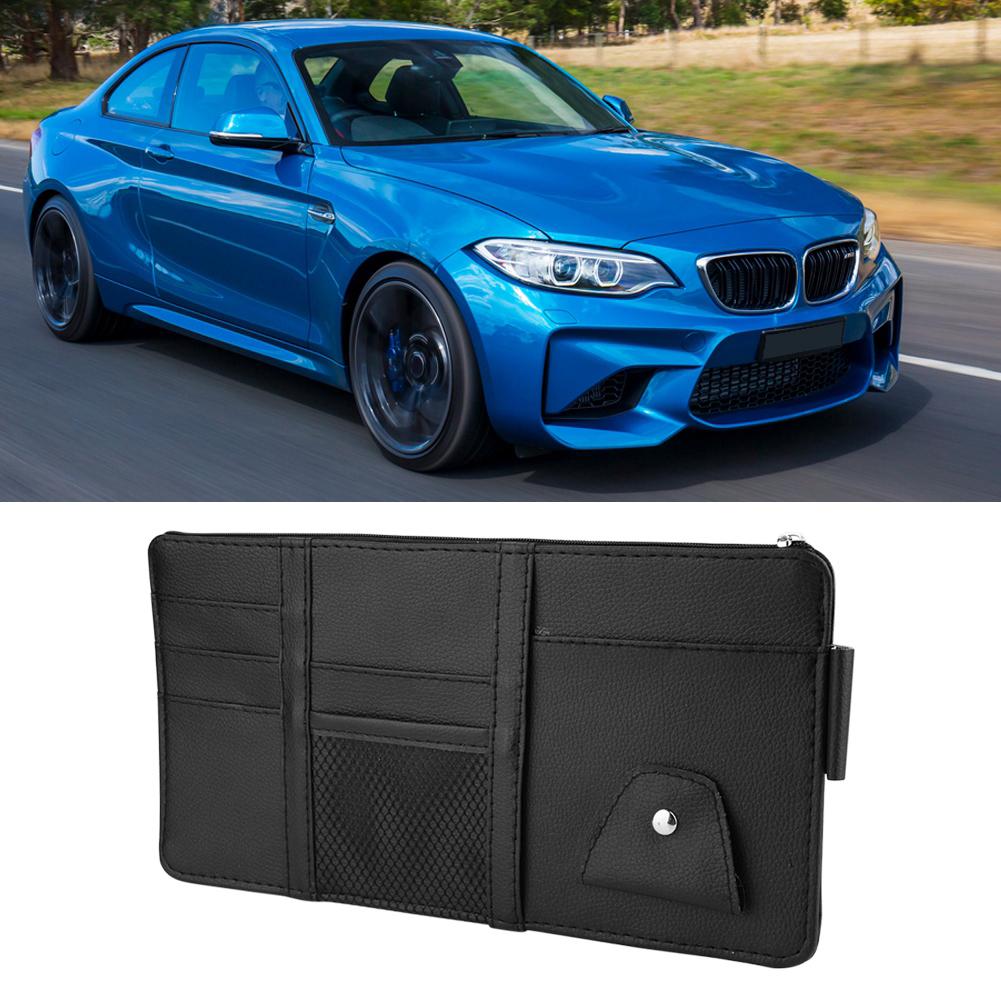Universal Car Sun Visor Leather CD Sunglass Card Organizer Holder