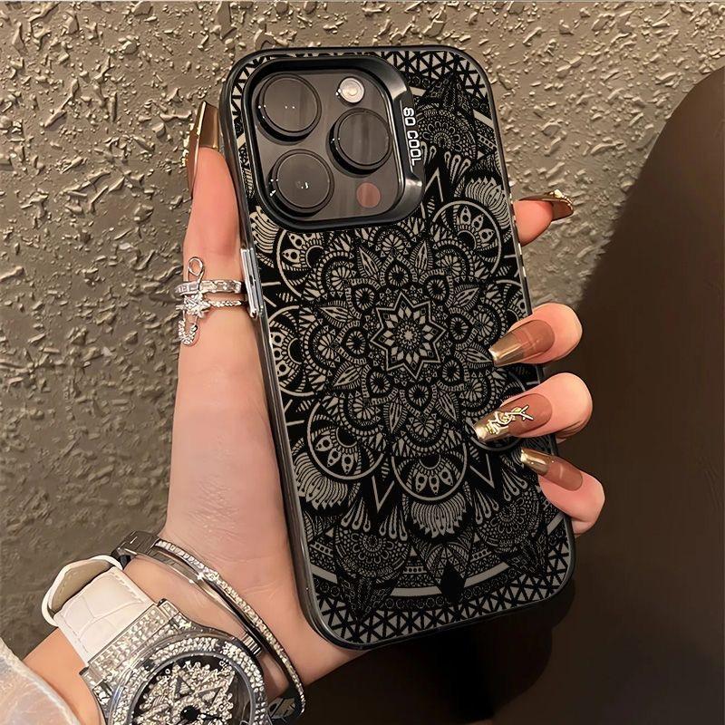 Fashion Flower Pattern Phone Case For iPhone 16 15 14 13 12 11 Pro Max Mini 7 8 16 Plus XR X XS Shockproof Cover