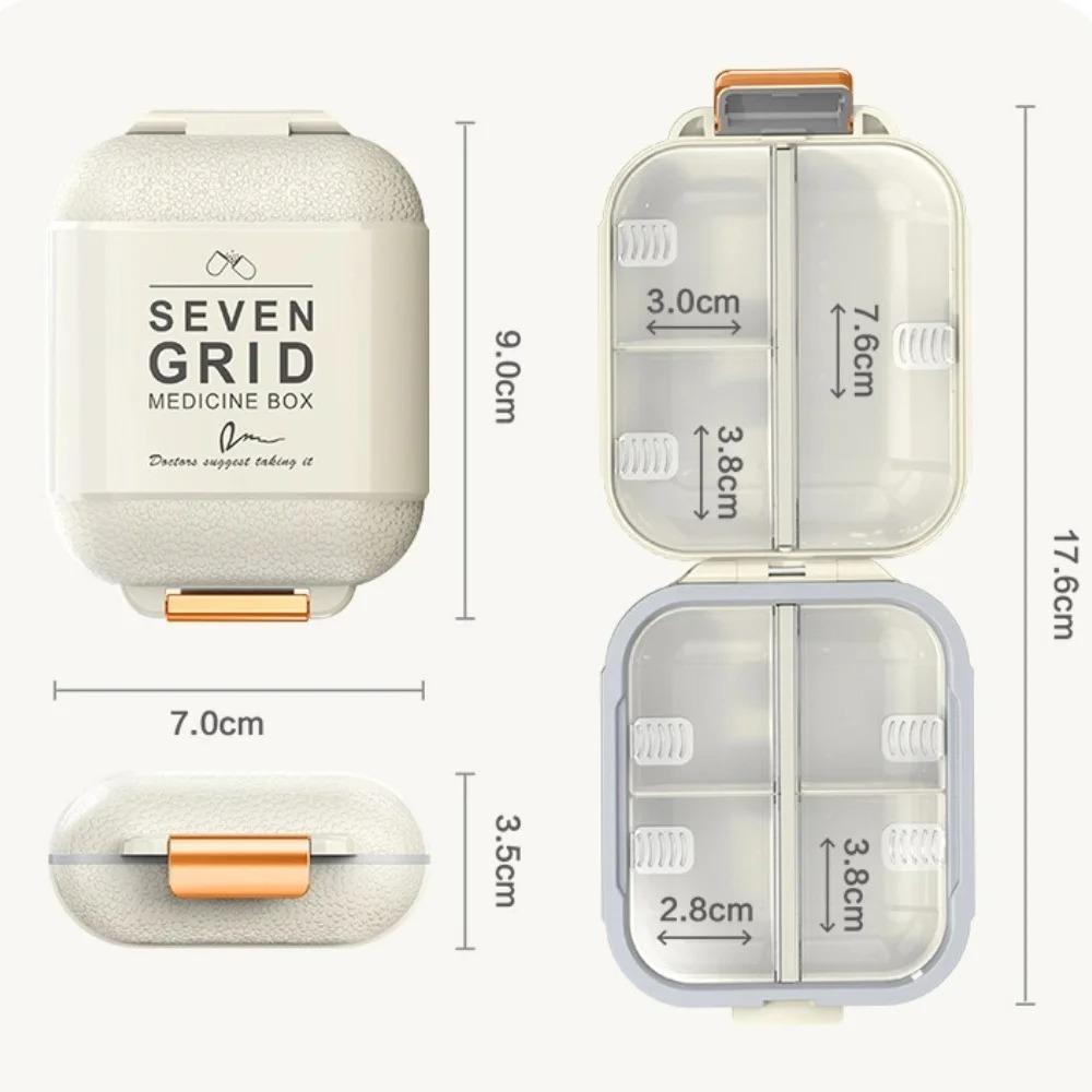 New Hot Small Premuim Portable Travel 7 Days 7 Grids Pill Container Box Cases Organizer Storage for Vitamin Medicine Fish Oils