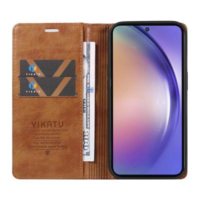 YIKATU YK-006 Husă pentru Samsung Galaxy A55 5G cu Închidere Magnetică, Piele PU+TPU, Portofel, Stand