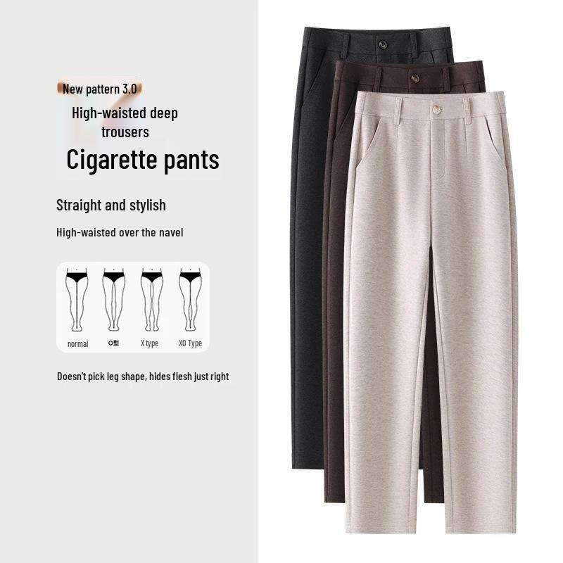 

2024 Women s High-Waisted Slimming Straight-Leg Fleece-Lined Pants for Autumn and Winter 3XL [135-145 cm]