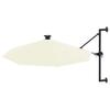 Wall Mounted Parasol with LEDs 300 cm Sand White