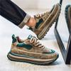 Men's Retro Color Block Dad Sneakers - Thick Sole, Height Increasing, Low-Top, Spring/Autumn Shoes for Students