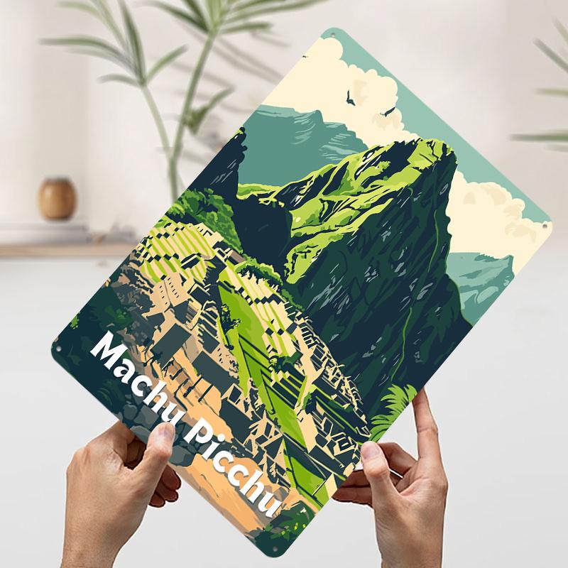 

Machu Picchu Travel Poster Customized Wall Art Vintage Metal Signs Retro Tin Plaque for Man Cave Interior Decoration Living Room 7.9x11.8In(20x30cm)