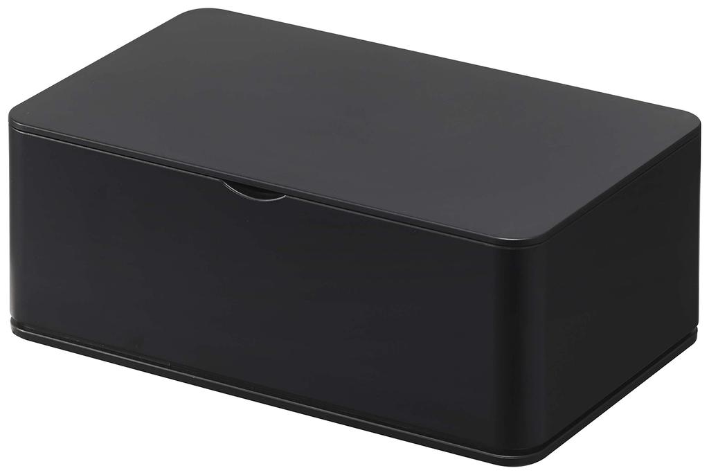 Yamazaki Wet Tissue Case Black Approx. W16 x D10 x H6cm Smart with Paper Stopper 5579