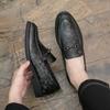 Young Stylish Casual Men's British Versatile Business Casual Leather Shoes with Retro Trend Ideal for the Groom's Wedding Shoes