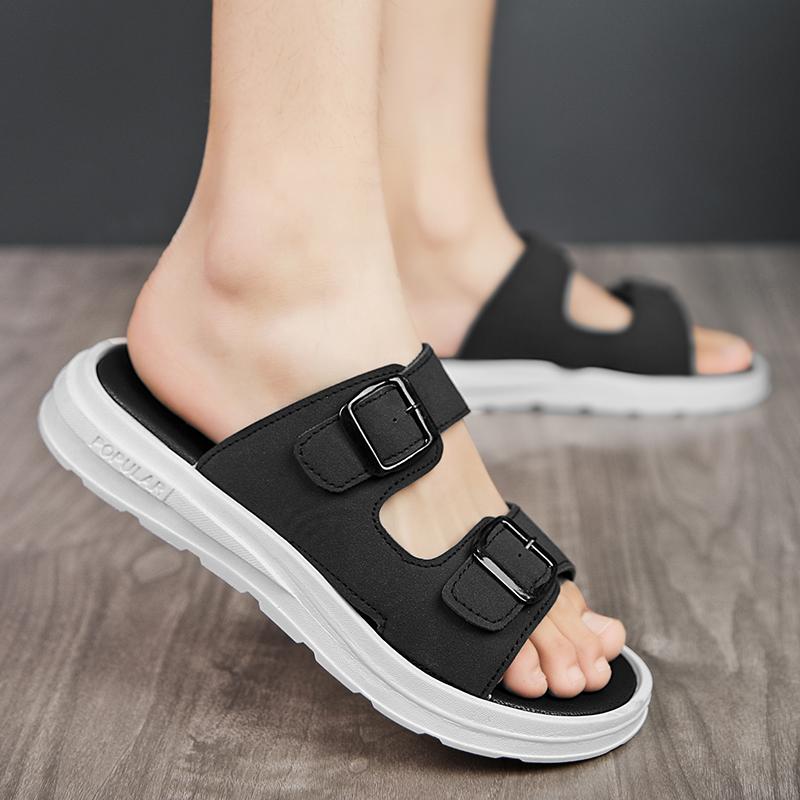 Fashion Summer Sandals Men Slippers Outdoor Beach Casual Shoes Zapatos De Hombre Indoor Durable Anti Slip Peep Toe New Flip Flop