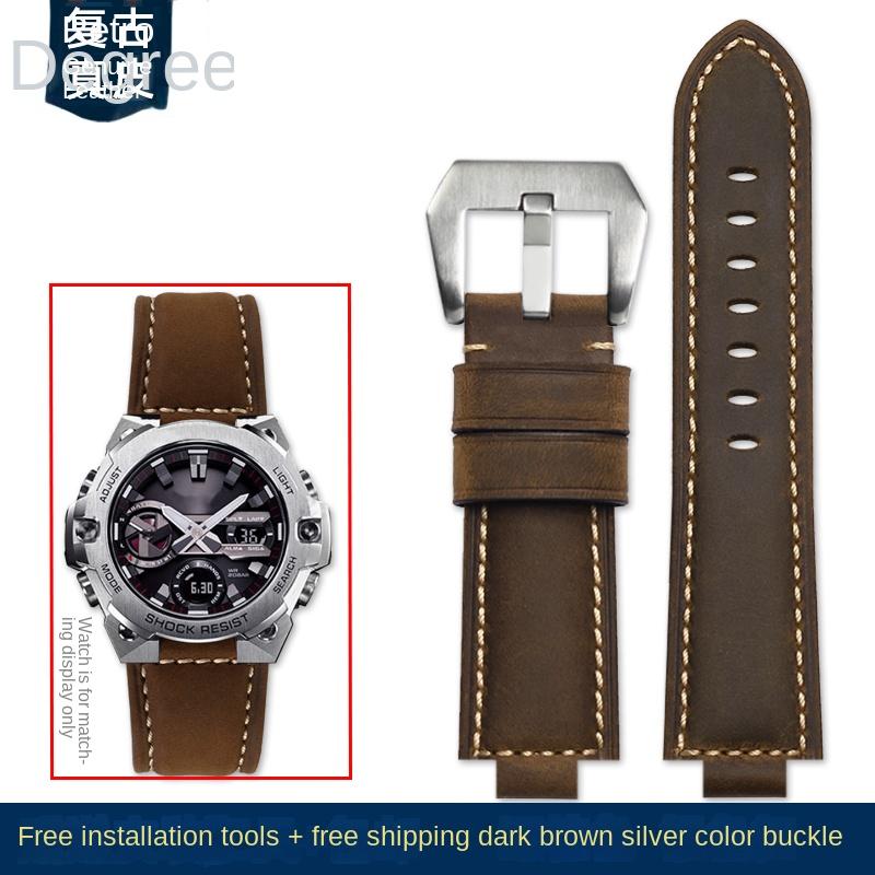 for CASIO G-Shock GST-B400/ GST-B200 Wrist strap leather watch belt cowhide watchband accessories 24*14mm Convex 24*16 Convex