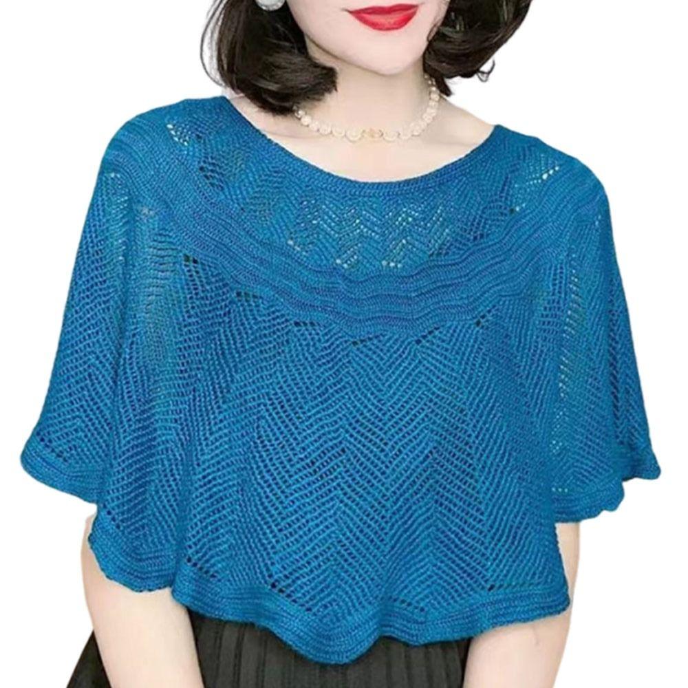 Solid Color Knitted Shawl Hollow Design Warm Scarves Fashion Dress Cover  Spring Autumn