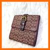 Used COACH Signature Canvas Compact Wallet