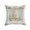 1/4Pcs 45x45CM Christmas Linen Throw Pillow Cover Santa Claus Snowman Reindeer Xmas Tree Pillow Case Living Room Bedroom Sofa Bed Square Cushion Cover