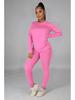 European Autumn/Winter Solid Color Hoodie and Long Pants Sportswear Set