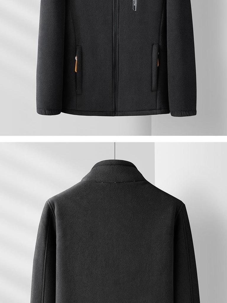 Men's Plush Fleece Stand-Up Collar Sweatshirt: Thickened, Loose-Fit, Plus Size for Autumn/Winter Outdoor Casual Wear