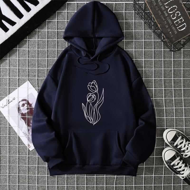 Hermoso Ramo De Flores Sudadera con Capucha para Mujer Pintura Hecha a Mano Sudadera con Capucha Forro Polar Sudaderas Mujer Casual Primavera Otoño tops
