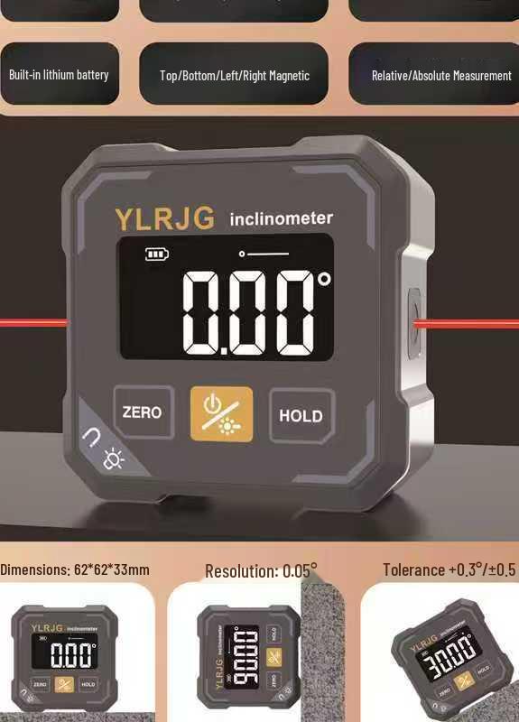 Digital Inclinometer Level with Strong Magnetic Base and HD Display
