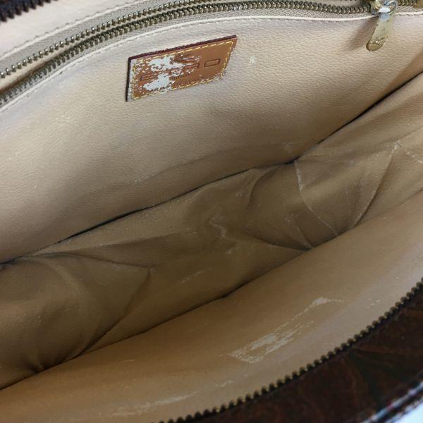 ETRO Made in Italy Shoulder Handbag Brown Allover Pattern with Dust Bag(USED)