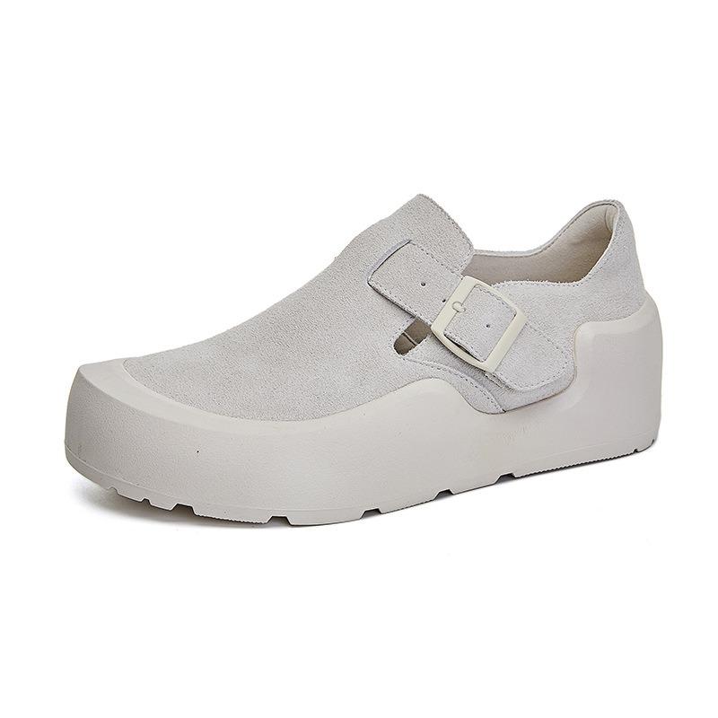Leather casual single shoes women's spring new retro big head women's shoes fashion versatile little white shoes women's platform shoes
