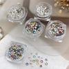 100 Pcs Sparkle Glitter Colorful Mini Nail Crystal Diamonds Round Flat Bottom Nail Art Rhinestones Decoration Manicure Charms