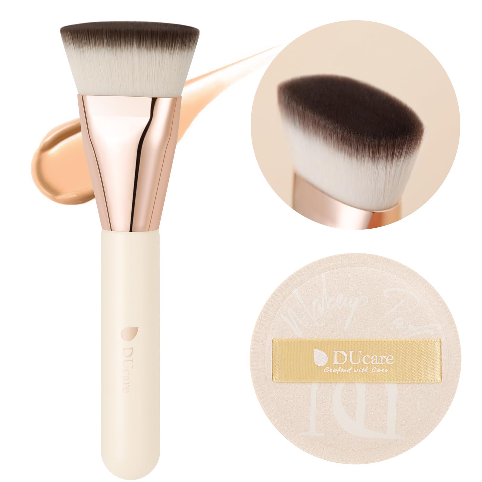 

DUcare Makeup Foundation and Makeup Puff for All Premium Fiber for Lasting Base Set Brush, Brush, Foundations. Popular, Skin-Friendly, Ultra-Fine,